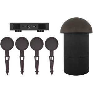 Sonance Patio Series 4.1 Outdoor Speaker System with 4 Satellite Speakers, 8″ In-Ground Subwoofer, and DSP Amplifier