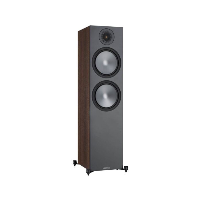 2.AVStore-Monitor-Audio-Bronze-500-Floor-Standing-Speaker-Front-Angled-View-Walnut