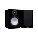 1.AVStore-Monitor-Audio-Silver-100-7G-Front-Angled-View-Hero-High-Gloss-Black