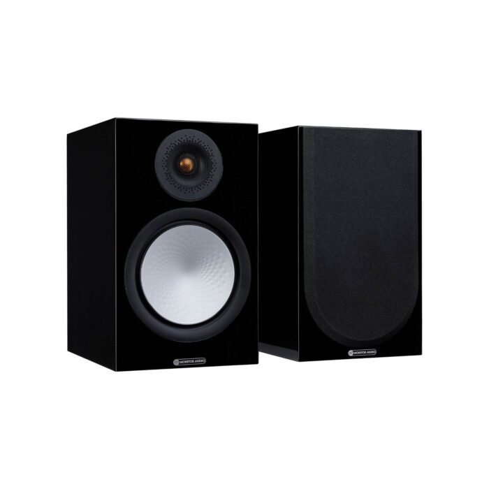 1.AVStore-Monitor-Audio-Silver-100-7G-Front-Angled-View-Hero-High-Gloss-Black