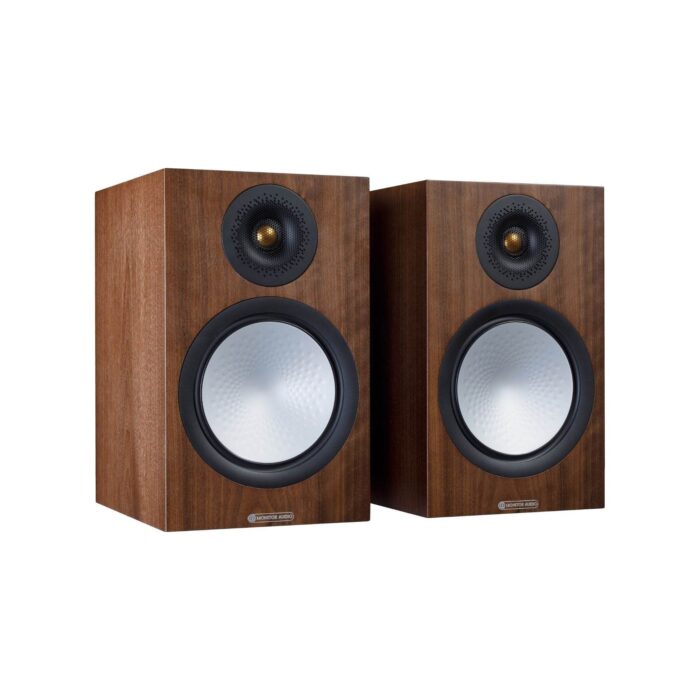 3.AVStore-Monitor-Audio-Silver-100-7G-Front-Angled-View-Without-Grille-Natural-Walnut