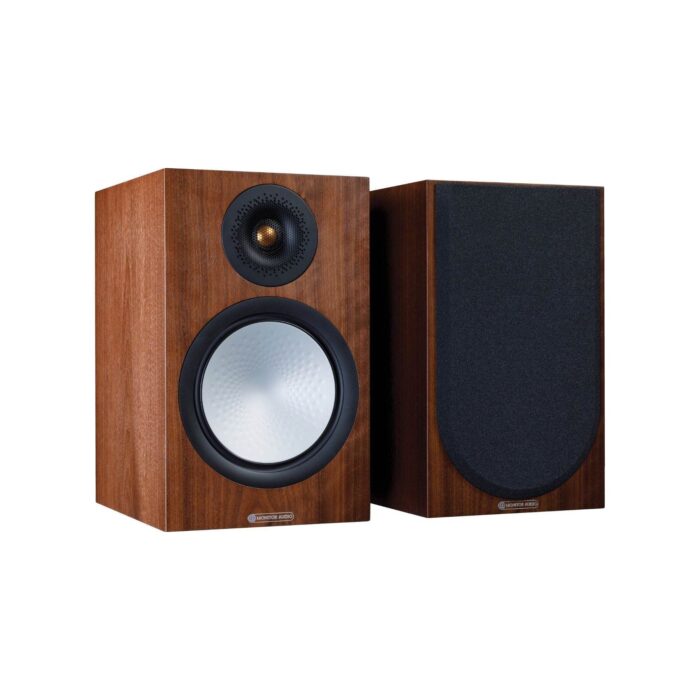 1.AVStore-Monitor-Audio-Silver-100-7G-Front-Angled-View-Hero-Natural-Walnut
