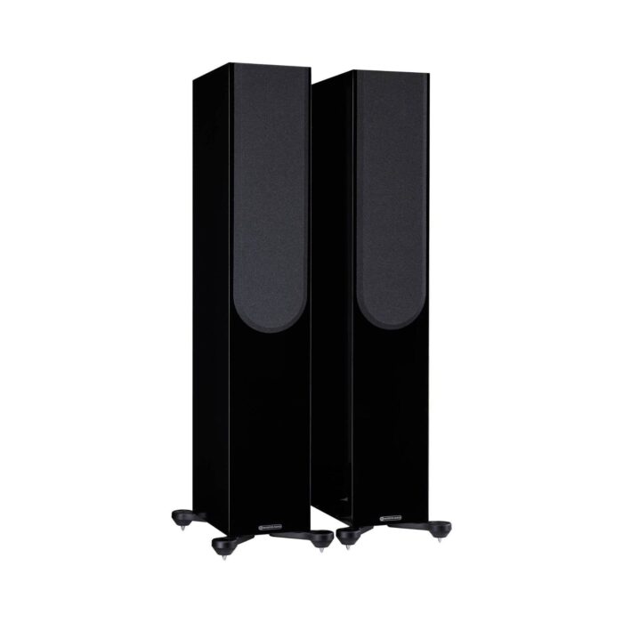 2.AVStore-Monitor-Audio-Silver-300-7G-Front-Angled-View-With-Grille-High-Gloss-Black