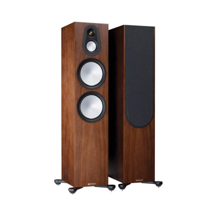 1.AVStore-Monitor-Audio-Silver-500-7G-Front-Angled-View-Hero-Natural-Walnut