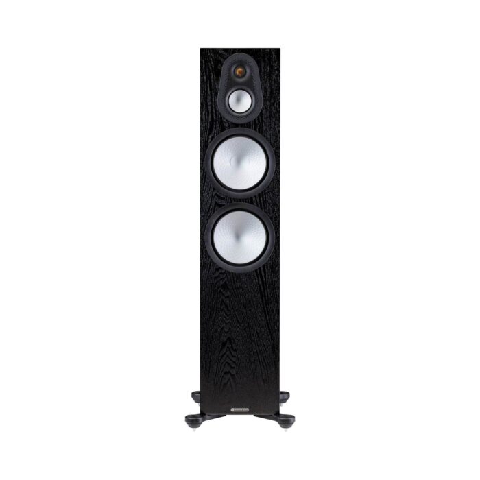 4.AVStore-Monitor-Audio-Silver-500-7G-Front-View-Without-Grille-Black-Oak