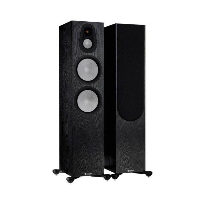 1.AVStore-Monitor-Audio-Silver-500-7G-Front-Angled-View-Hero-Black-Oak